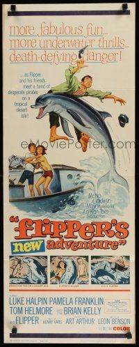 8s559 FLIPPER'S NEW ADVENTURE insert '64 Flipper is more fin-tastic than ever, Reynold Brown art!