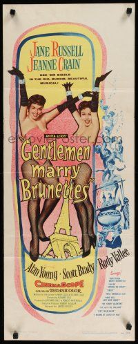 8s565 GENTLEMEN MARRY BRUNETTES insert '55 sexy Jane Russell & Jeanne Crain in the buxom musical!