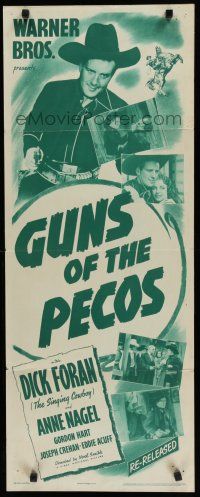 8s579 GUNS OF THE PECOS insert R43 Dick Foran, Anne Nagel, Gordon Hart, western action!