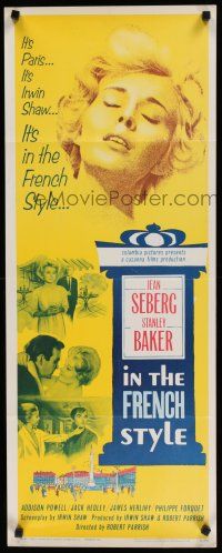 8s594 IN THE FRENCH STYLE insert '63 sexy Jean Seberg, Stanley Baker, written by Irwin Shaw!