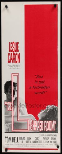 8s657 L-SHAPED ROOM insert '63 sexy Leslie Caron, Bryan Forbes, cool design!