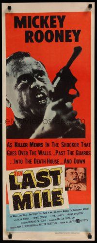 8s636 LAST MILE insert '59 great art of Mickey Rooney as Killer Mears breaking out of Death Row!