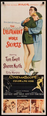 8s644 LIEUTENANT WORE SKIRTS insert '56 full-length art of sexy officer Sheree North in uniform!