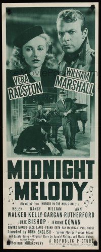 8s688 MURDER IN THE MUSIC HALL insert R51 Vera Hruba Ralston, William Marshall, Midnight Melody!