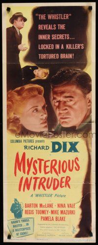 8s694 MYSTERIOUS INTRUDER insert '46 Richard Dix, The Whistler, from CBS Radio program!