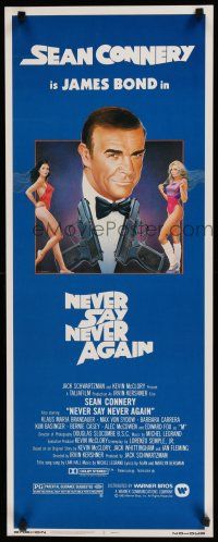 8s701 NEVER SAY NEVER AGAIN insert '83 art of Sean Connery as James Bond 007 by R. Obrero!