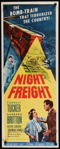 8s704 NIGHT FREIGHT insert '55 Forrest Tucker & the bomb-train that terrorized the country!