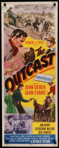 8s719 OUTCAST insert '54 John Derek, Joan Evans, reckless violence & love in the West!