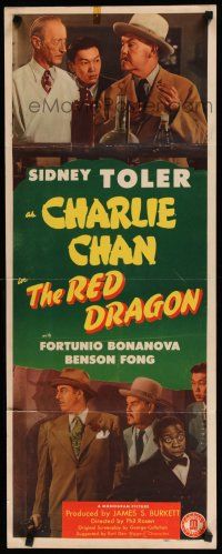 8s738 RED DRAGON insert '45 Sidney Toler as Asian detective Charlie Chan!