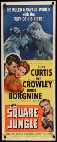 8s788 SQUARE JUNGLE insert '56 boxer Tony Curtis fighting in the ring, Pat Crowley, Borgnine!
