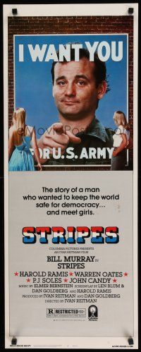 8s794 STRIPES insert '81 Ivan Reitman classic military comedy, Bill Murray wants YOU!
