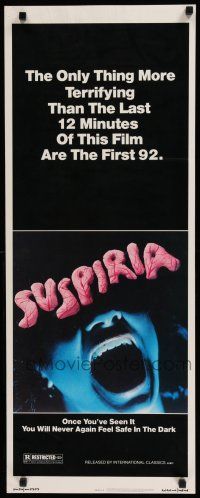 8s796 SUSPIRIA insert '77 classic Dario Argento horror, cool close up screaming mouth image!