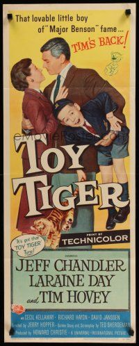 8s818 TOY TIGER insert '56 Jeff Chandler, Laraine Day, Tim Hovey has the world by the heart!