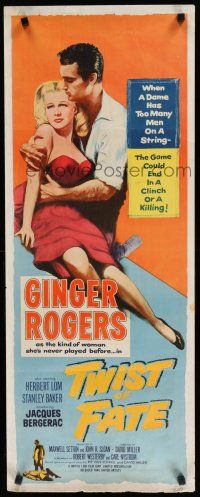 8s821 TWIST OF FATE insert '54 sexy dame Ginger Rogers has too many men on a string!