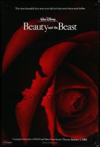 8t090 BEAUTY & THE BEAST advance DS 1sh R02 Walt Disney cartoon classic, art of cast in rose!