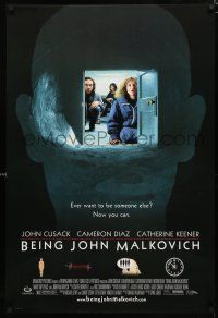 8t093 BEING JOHN MALKOVICH DS 1sh '99 Spike Jonze directed, Cusack, Cameron Diaz, Catherine Keener!
