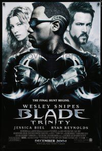 8t111 BLADE TRINITY advance 1sh '04 Wesley Snipes, toughguy Ryan Reynolds, Jessica Biel!