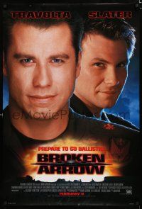 8t142 BROKEN ARROW style A advance 1sh '96 John Travolta, Christian Slater, directed by John Woo!