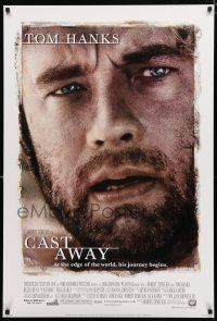 8t162 CAST AWAY style A DS 1sh '00 Tom Hanks stranded on a desert island, Robert Zemeckis