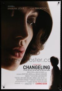 8t168 CHANGELING advance DS 1sh '08 extreme close-up of Angelina Jolie, Clint Eastwood directed!
