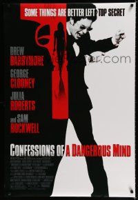 8t182 CONFESSIONS OF A DANGEROUS MIND DS 1sh '02 cool image of Sam Rockwell as Chuck Barris!