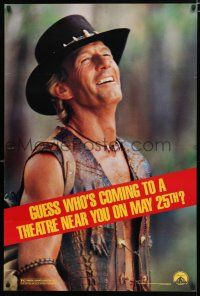 8t192 CROCODILE DUNDEE II teaser 1sh '88 cool different image of Paul Hogan laughing!