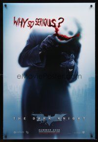 8t202 DARK KNIGHT teaser DS 1sh '08 Heath Ledger as the Joker, why so serious?