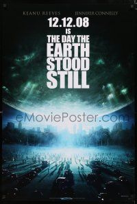 8t208 DAY THE EARTH STOOD STILL style A teaser DS 1sh '08 Keanu Reeves, cool sci-fi image!