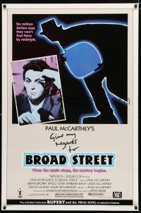 8t294 GIVE MY REGARDS TO BROAD STREET style B 1sh '84 portrait image of Beatle Paul McCartney!