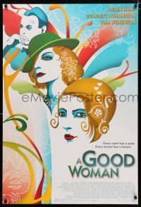 8t304 GOOD WOMAN DS 1sh '04 Scarlett Johansson, Tom Wilkinson, cool artwork!