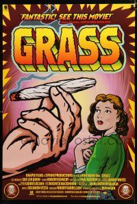 8t307 GRASS 1sh '99 history of marijuana in the U.S., Woody Harrelson, great pseudo-retro artwork!