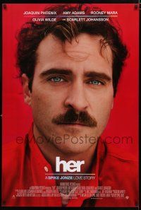 8t338 HER advance DS 1sh '13 image of depressed Joaquin Phoenix in Spike Jonze love story!