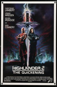 8t342 HIGHLANDER 2 1sh '91 great artwork of immortals Christopher Lambert & Sean Connery!