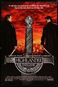 8t343 HIGHLANDER ENDGAME DS 1sh '00 Chris Lambert, Adrian Paul, there can be only one!