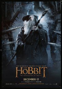8t349 HOBBIT: THE DESOLATION OF SMAUG teaser 1sh '13 Peter Jackson, Ian McKellen as Gandalf!