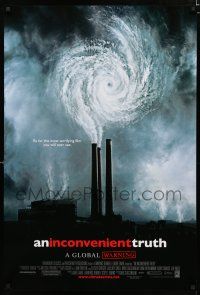 8t373 INCONVENIENT TRUTH 1sh '06 Al Gore, cool image of hurricane smoke!