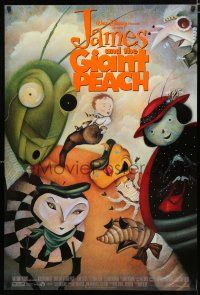 8t396 JAMES & THE GIANT PEACH 1sh '96 Walt Disney stop-motion fantasy cartoon, Lane Smith art!