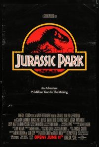 8t403 JURASSIC PARK advance 1sh '93 Spielberg, Attenborough re-creates dinosaurs!