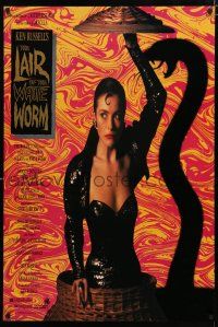 8t418 LAIR OF THE WHITE WORM 1sh '88 Ken Russell, image of sexy Amanda Donohoe with snake shadow!