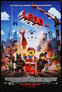 8t429 LEGO MOVIE advance DS 1sh '14 the story of a nobody who saved everybody!