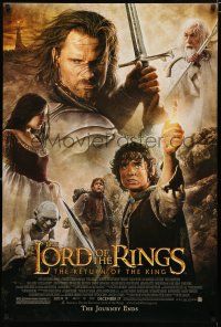 8t444 LORD OF THE RINGS: THE RETURN OF THE KING advance DS 1sh '03 Jackson, cast montage!