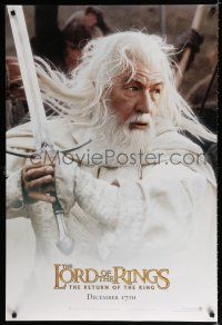 8t445 LORD OF THE RINGS: THE RETURN OF THE KING teaser DS 1sh '03 Ian McKellen as Gandalf!