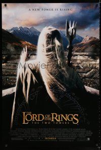 8t448 LORD OF THE RINGS: THE TWO TOWERS advance DS 1sh '02 J.R.R. Tolkien, Christopher Lee!