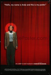 8t466 MAN ON THE MOON DS 1sh '99 Milos Forman, great image of Jim Carrey as Andy Kaufman on stage