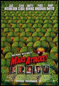 8t470 MARS ATTACKS! advance 1sh '96 directed by Tim Burton, great image of many alien brains!