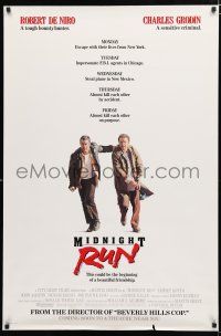 8t489 MIDNIGHT RUN advance 1sh '88 Robert De Niro with Charles Grodin who stole $15 million!