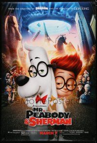 8t508 MR. PEABODY & SHERMAN style B advance DS 1sh '14 image of cast in CGI fantasy family comedy!