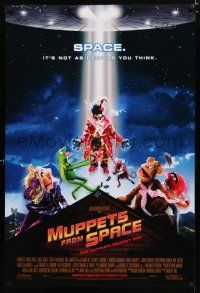 8t511 MUPPETS FROM SPACE DS 1sh '99 cool image of sci-fi Kermit, Miss Piggy, Fozzie Bear & Animal!