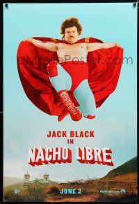 8t518 NACHO LIBRE teaser DS 1sh '06 wacky image of Mexican luchador wrestler Jack Black!