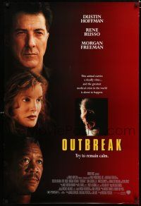 8t550 OUTBREAK DS 1sh '95 Dustin Hoffman, Rene Russo, Morgan Freeman, Cuba Gooding Jr.!